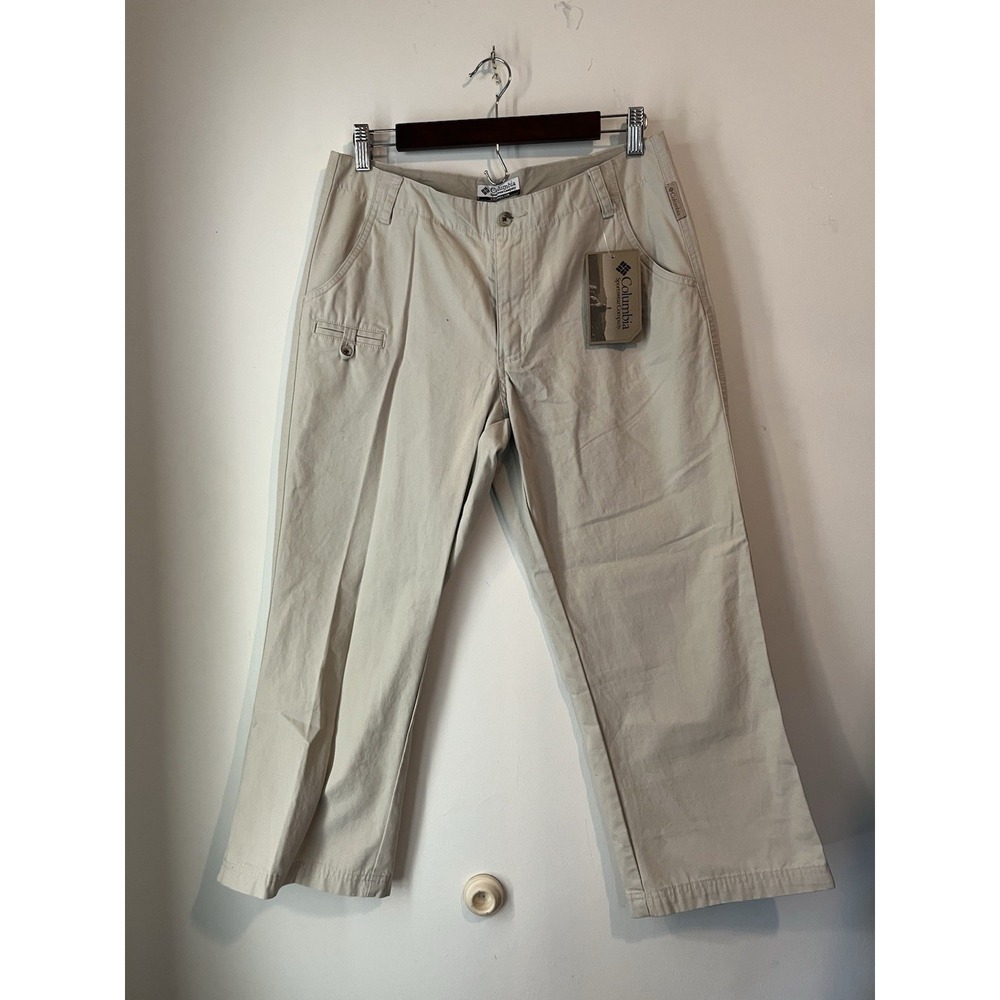 Columbia‎ Edgewater Capri Pants Womans 8 Khaki 100% Cotton New